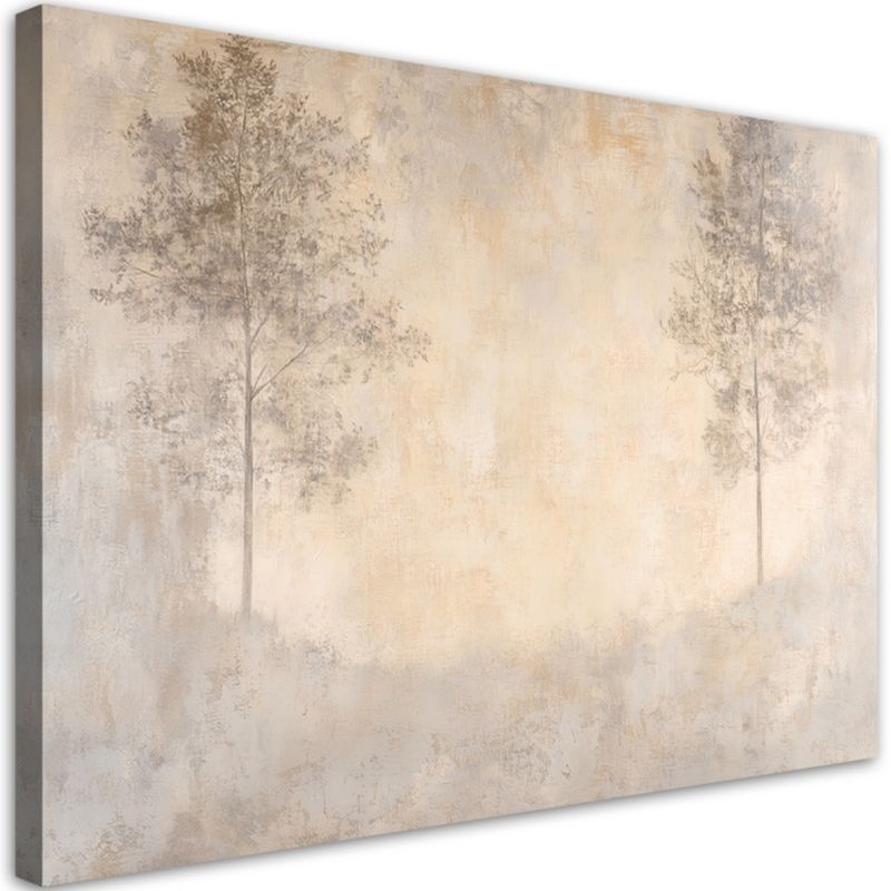 Obraz do salonu sypialni Feeby Las we Mgle Beżowy 120x80 cm 1szt