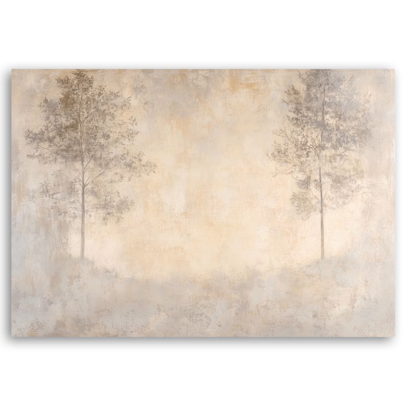 Obraz do salonu sypialni Feeby Las we Mgle Beżowy 120x80 cm 1szt