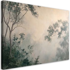 Obraz do salonu sypialni Feeby Las we mgle Beżowy 60x40 cm 1szt