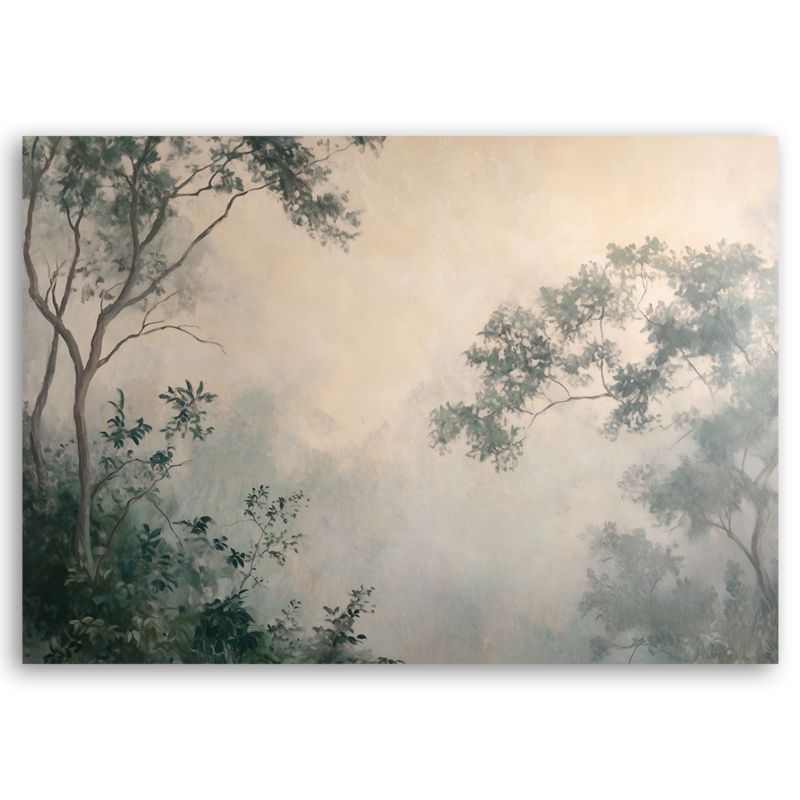 Obraz do salonu sypialni Feeby Las we mgle Beżowy 90x60 cm 1szt