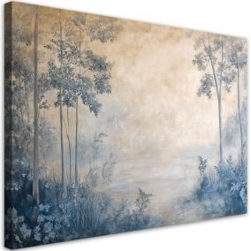 Obraz do salonu sypialni Feeby Las we mgle Boho Beżowy 90x60 cm 1szt
