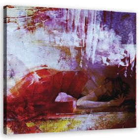 Obraz do salonu sypialni Feeby Leżąca Kobieta Czerwony 30x30cm 1szt