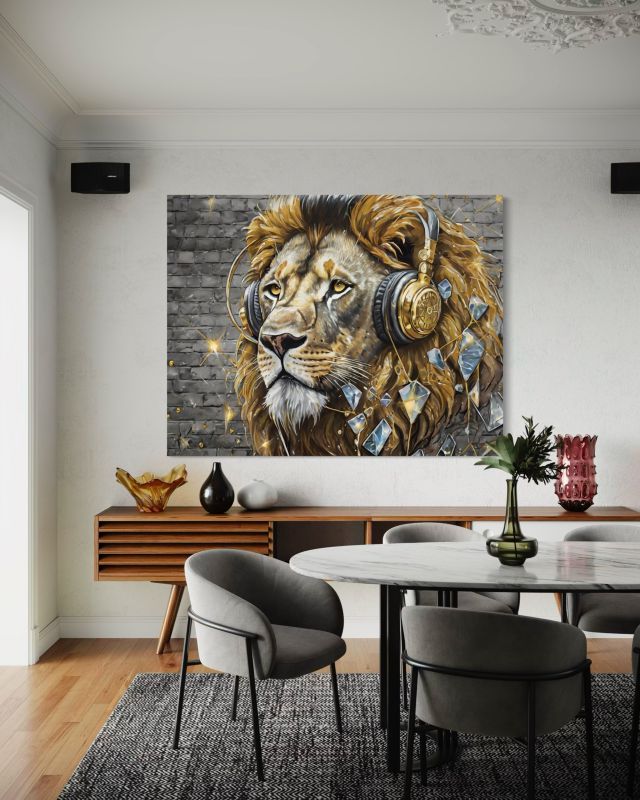 Obraz do salonu sypialni Feeby Lew Dj Muzyka 100x70 cm 1szt