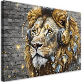 Obraz do salonu sypialni Feeby Lew Dj Muzyka 60x40 cm 1szt