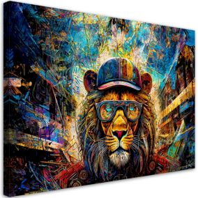 Obraz do salonu sypialni Feeby Lew Zwierzęta Kolorowy 120x80 cm 1szt
