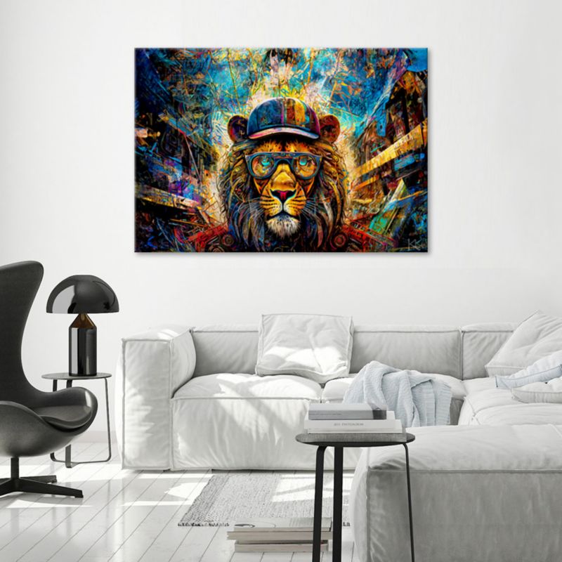 Obraz do salonu sypialni Feeby Lew Zwierzęta Kolorowy 120x80 cm 1szt