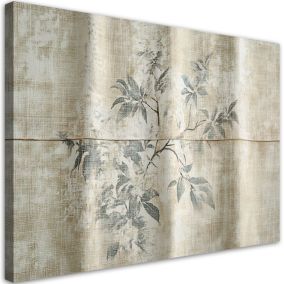 Obraz do salonu sypialni Feeby Liście Boho Botanika Beżowy 100x70 cm 1szt