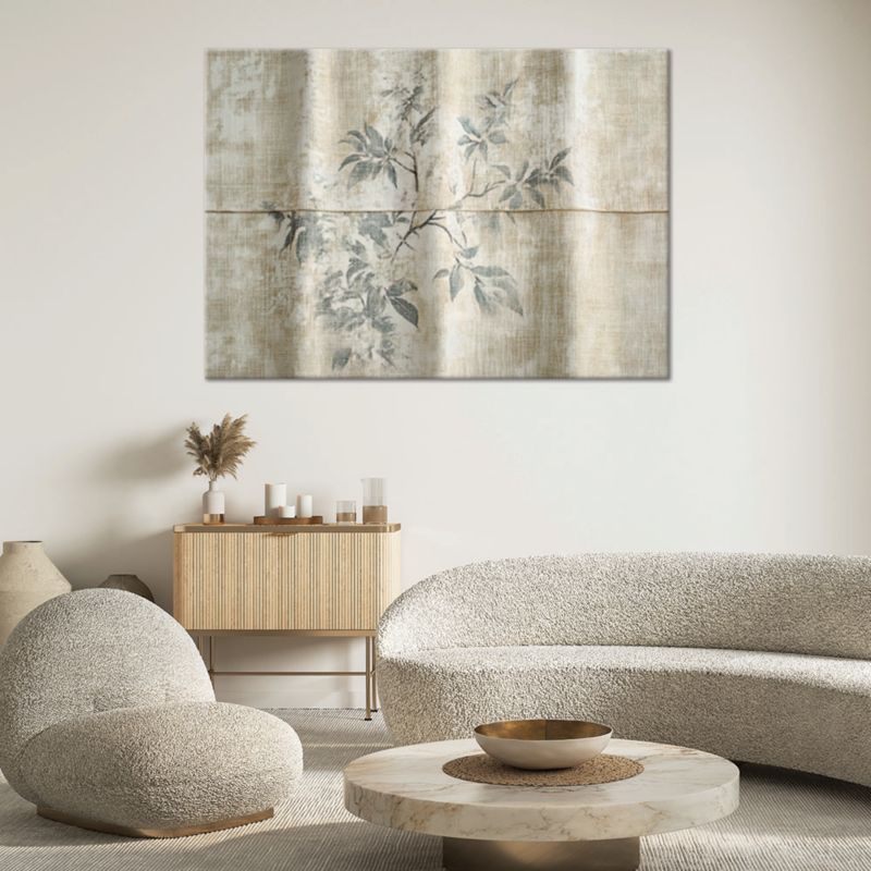 Obraz do salonu sypialni Feeby Liście Boho Botanika Beżowy 90x60 cm 1szt