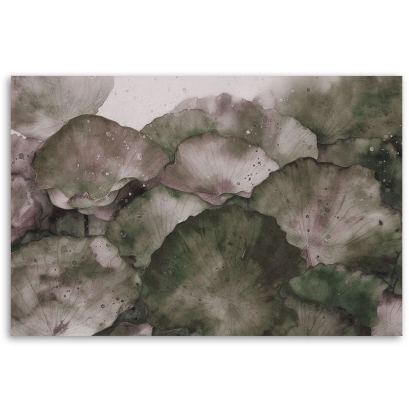 Obraz do salonu sypialni Feeby Liście Lotosu Akwarela 100x70 cm 1szt