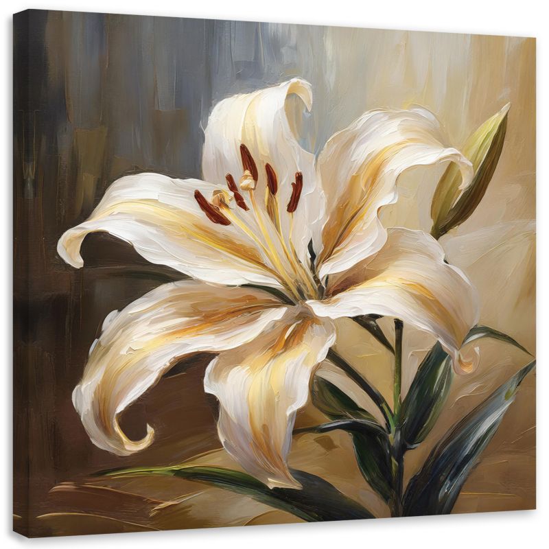 Obraz do salonu sypialni Feeby Lilia Kwiat Malowany 50x50 cm 1szt
