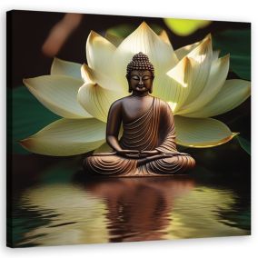 Obraz do salonu sypialni Feeby Lilia Wodna Budda Zen 40x40 cm 1szt