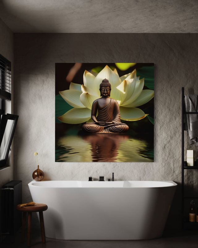 Obraz do salonu sypialni Feeby Lilia Wodna Budda Zen 40x40 cm 1szt