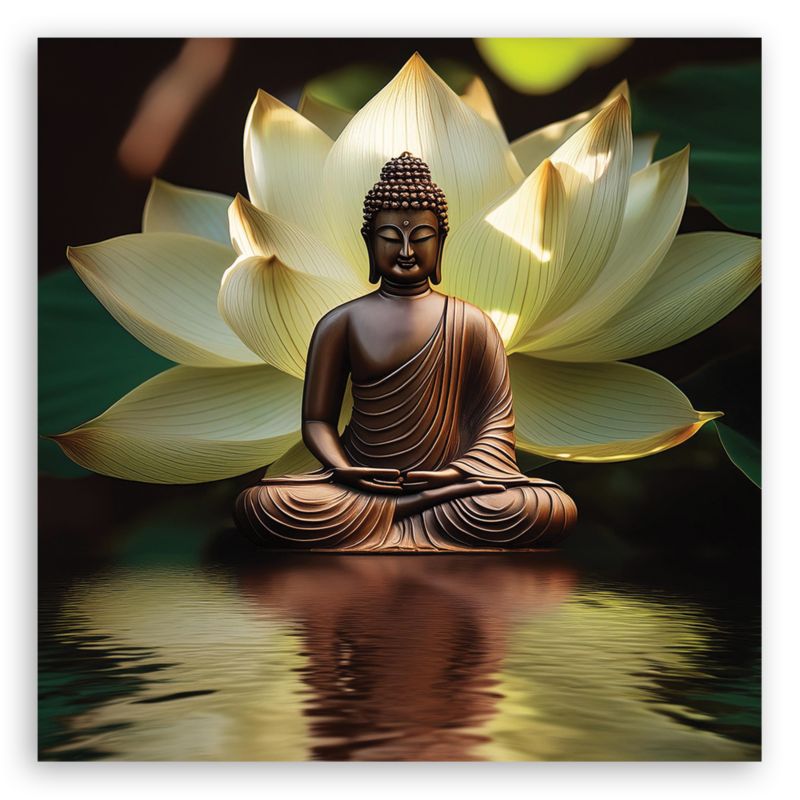 Obraz do salonu sypialni Feeby Lilia Wodna Budda Zen 40x40 cm 1szt