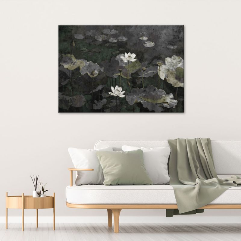 Obraz do salonu sypialni Feeby Lilie Wodne Vintage 120x80 cm 1szt