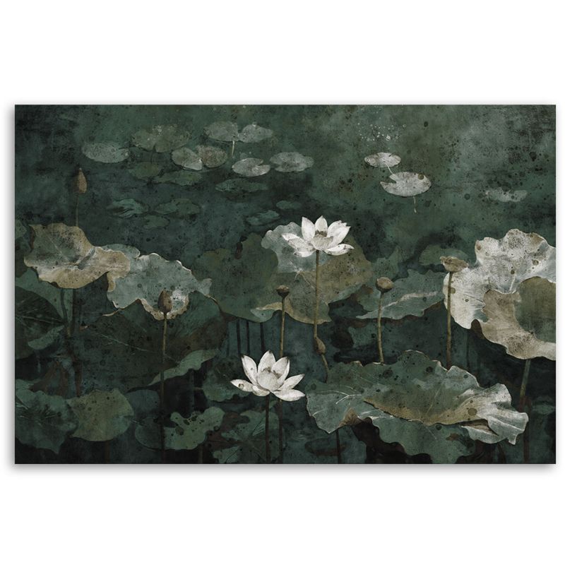 Obraz do salonu sypialni Feeby Lilie Wodne Vintage 120x80 cm 1szt
