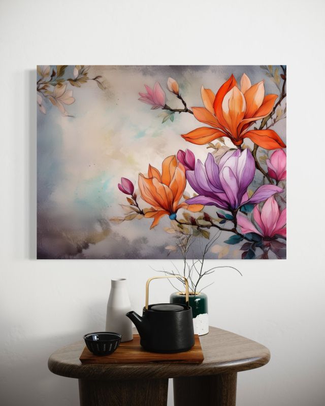 Obraz do salonu sypialni Feeby Magnolia Kwiat Abstrakcja 100x70 cm 1szt