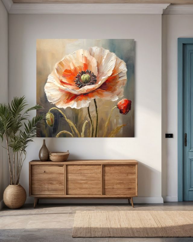 Obraz do salonu sypialni Feeby Mak Kwiat Natura 50x50 cm 1szt