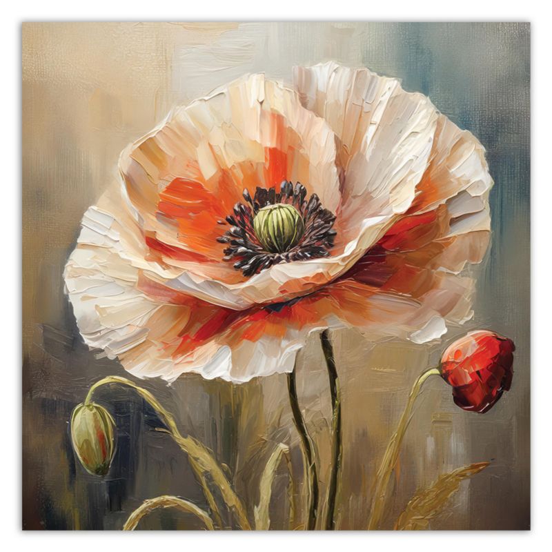 Obraz do salonu sypialni Feeby Mak Kwiat Natura 50x50 cm 1szt