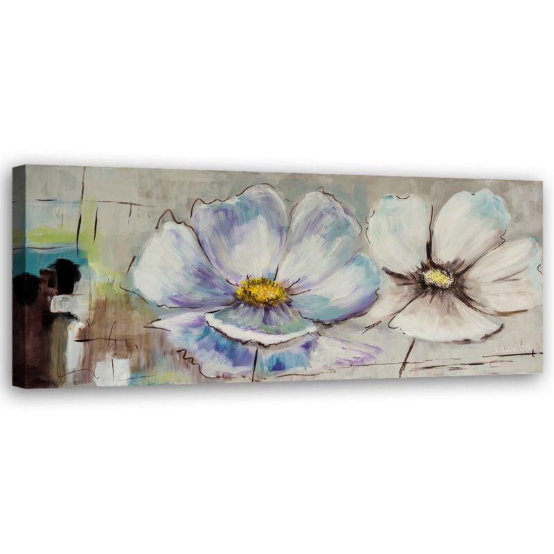 Obraz do salonu sypialni Feeby Malowane Kwiaty Shabby chic Beżowy 150x50cm 1szt