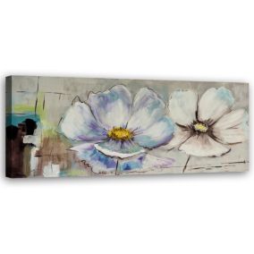 Obraz do salonu sypialni Feeby Malowane Kwiaty Shabby chic Beżowy 150x50cm 1szt