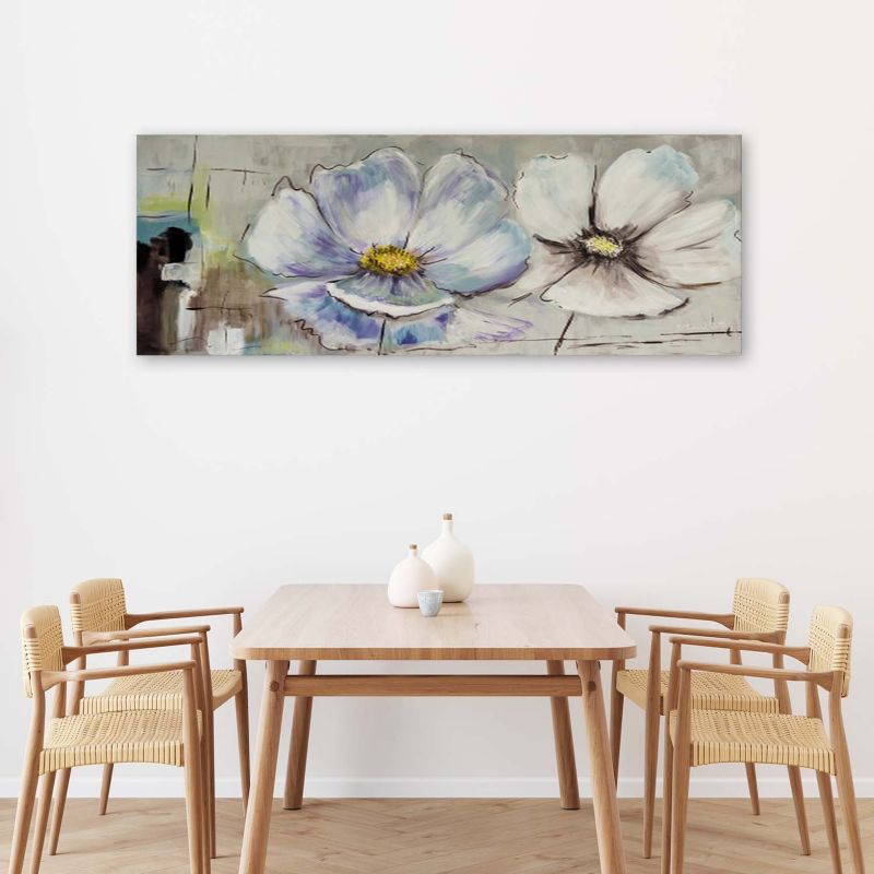 Obraz do salonu sypialni Feeby Malowane Kwiaty Shabby chic Beżowy 150x50cm 1szt