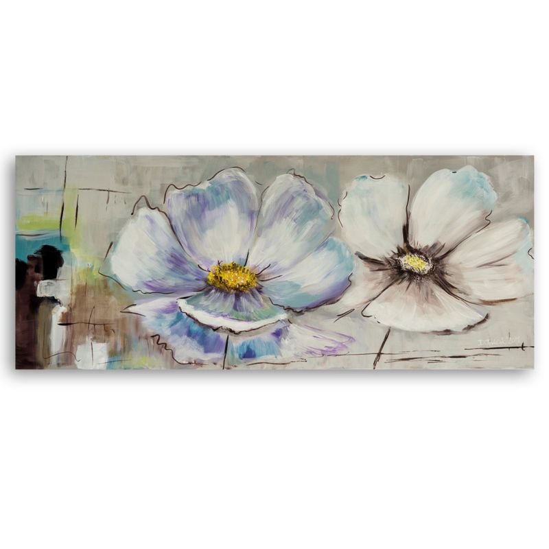 Obraz do salonu sypialni Feeby Malowane Kwiaty Shabby chic Beżowy 150x50cm 1szt
