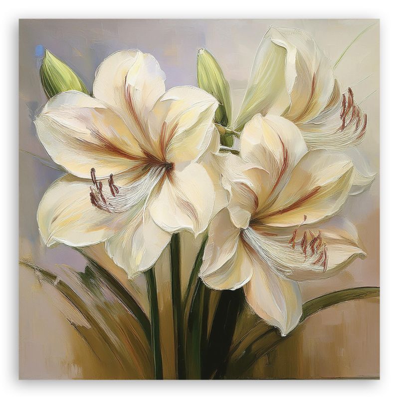 Obraz do salonu sypialni Feeby Malowany Kwiat Lilii 40x40 cm 1szt