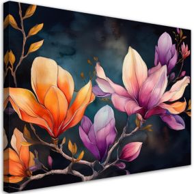 Obraz do salonu sypialni Feeby Malowany Kwiat Magnolii 120x80 cm 1szt