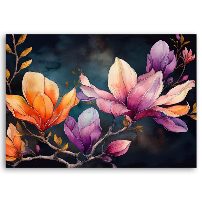 Obraz do salonu sypialni Feeby Malowany Kwiat Magnolii 120x80 cm 1szt