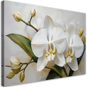 Obraz do salonu sypialni Feeby Malowany Kwiat Orchidei 90x60 cm 1szt