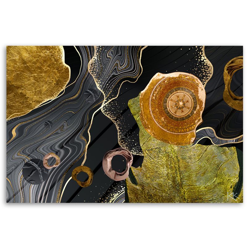 Obraz do salonu sypialni Feeby Marmurowa tekstura abstrakcja Złoty 120x80cm 1szt