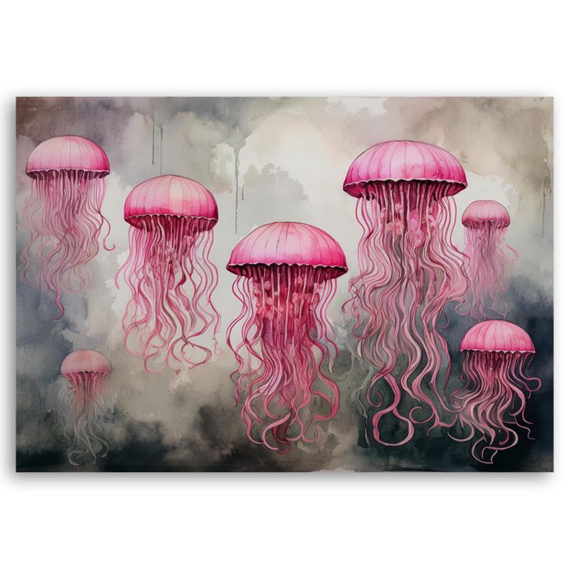 Obraz do salonu sypialni Feeby Meduza Morska Różowa 120x80 cm 1szt