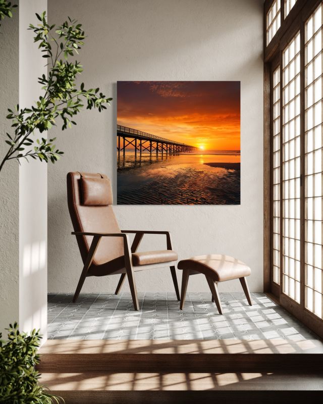 Obraz do salonu sypialni Feeby Morze Niebo Zachód Słońca 30x30 cm 1szt