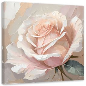 Obraz do salonu sypialni Feeby na płótnie Kwiaty Pudrowa Róża 30x30 cm 1szt