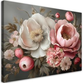 Obraz do salonu sypialni Feeby Natura Kwiaty Różowe 90x60 cm 1szt