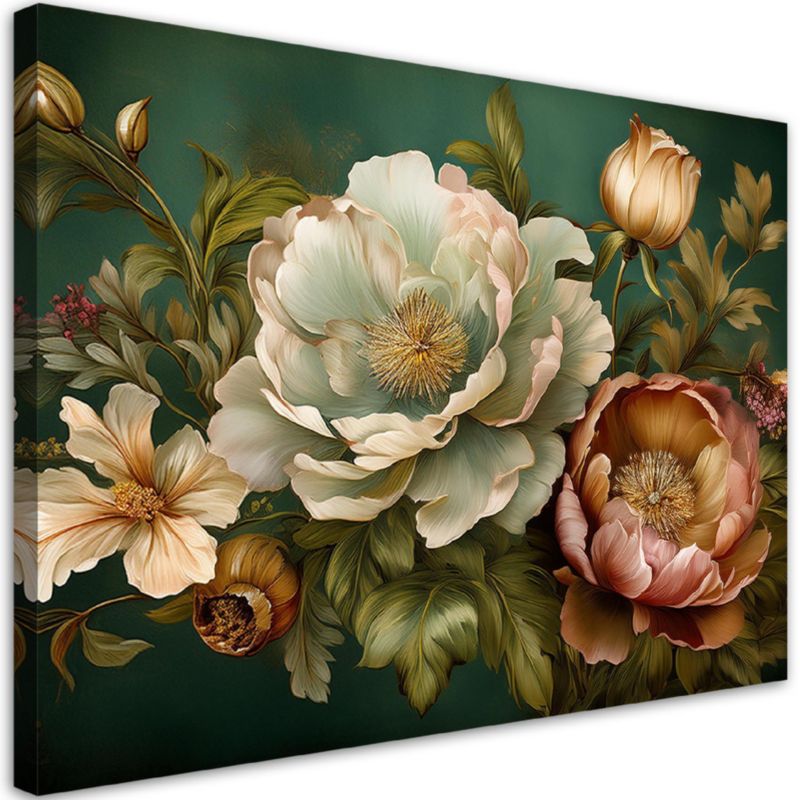 Obraz do salonu sypialni Feeby Natura Kwiaty Zielone 120x80 cm 1szt