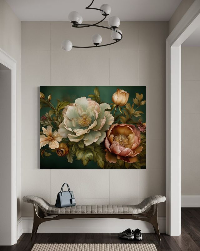 Obraz do salonu sypialni Feeby Natura Kwiaty Zielone 120x80 cm 1szt