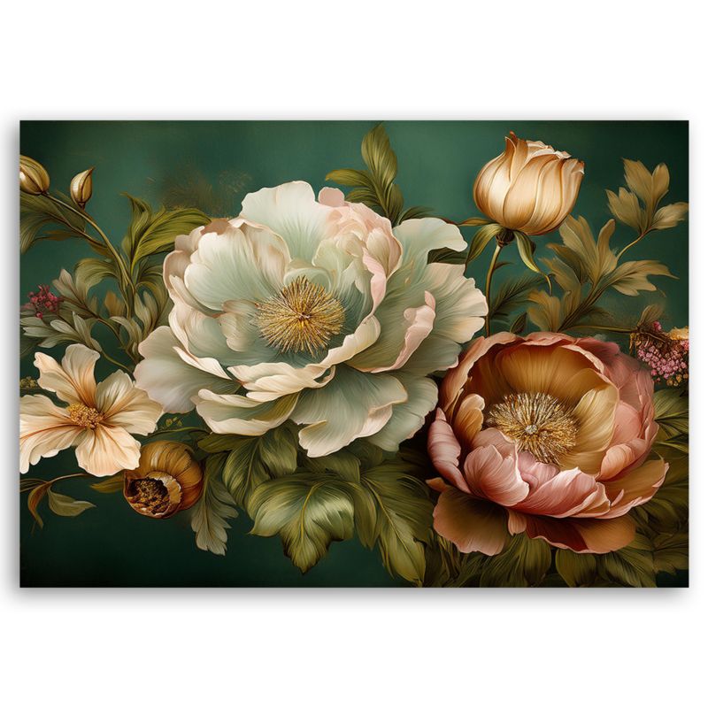 Obraz do salonu sypialni Feeby Natura Kwiaty Zielone 120x80 cm 1szt