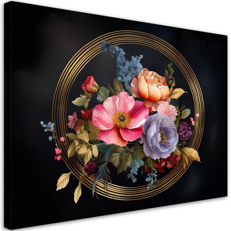 Obraz do salonu sypialni Feeby Natura Liście Kwiaty Bukiet 120x80 cm 1szt