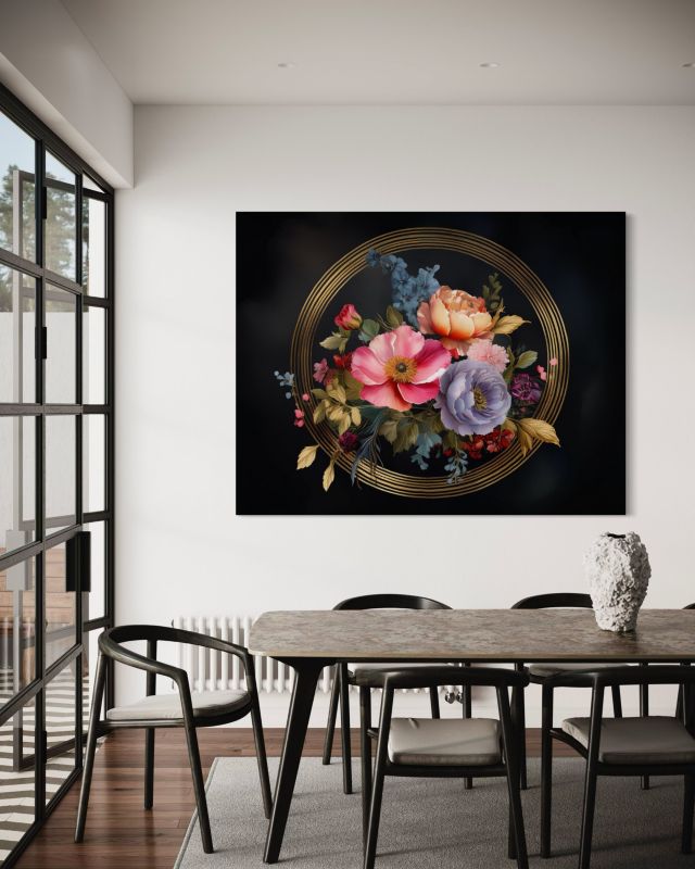 Obraz do salonu sypialni Feeby Natura Liście Kwiaty Bukiet 60x40 cm 1szt