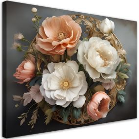 Obraz do salonu sypialni Feeby Naturalne Kwiaty Glamour 90x60 cm 1szt