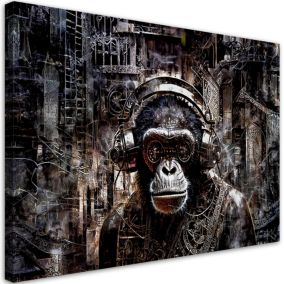 Obraz do salonu sypialni Feeby Nowoczesna Małpa Abstrakcja Czarny 90x60 cm 1szt