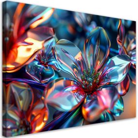 Obraz do salonu sypialni Feeby Nowoczesny Szklany Bukiet Kwiatów 3D 120x80 cm 1szt