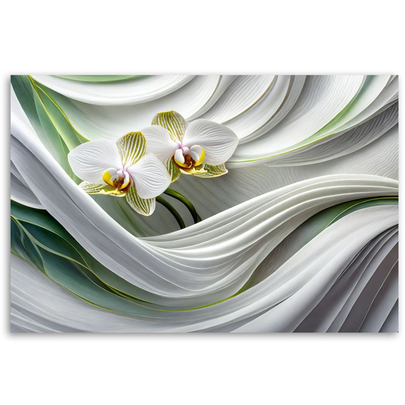 Obraz do salonu sypialni Feeby Orchidea Abstrakcja 3D Biały 60x40 cm 1szt