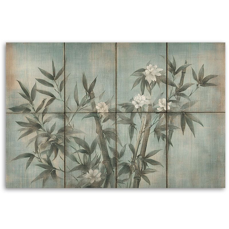 Obraz do salonu sypialni Feeby Pędy Bambusa Liście Boho 60x40 cm 1szt