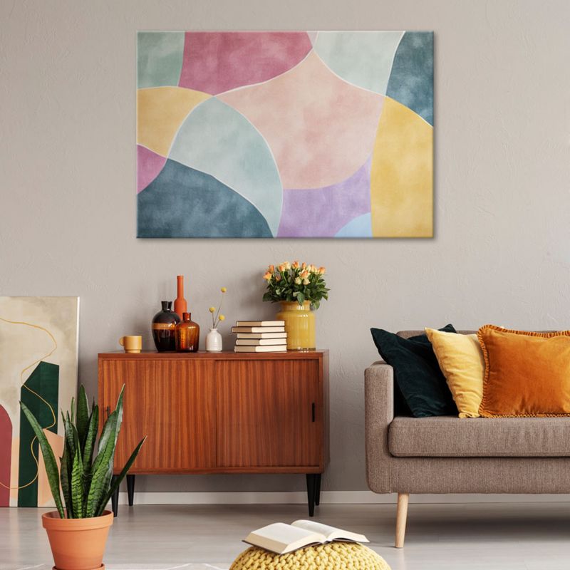 Obraz do salonu sypialni Feeby Pastelowa Abstrakcja Retro 60x40cm 1szt