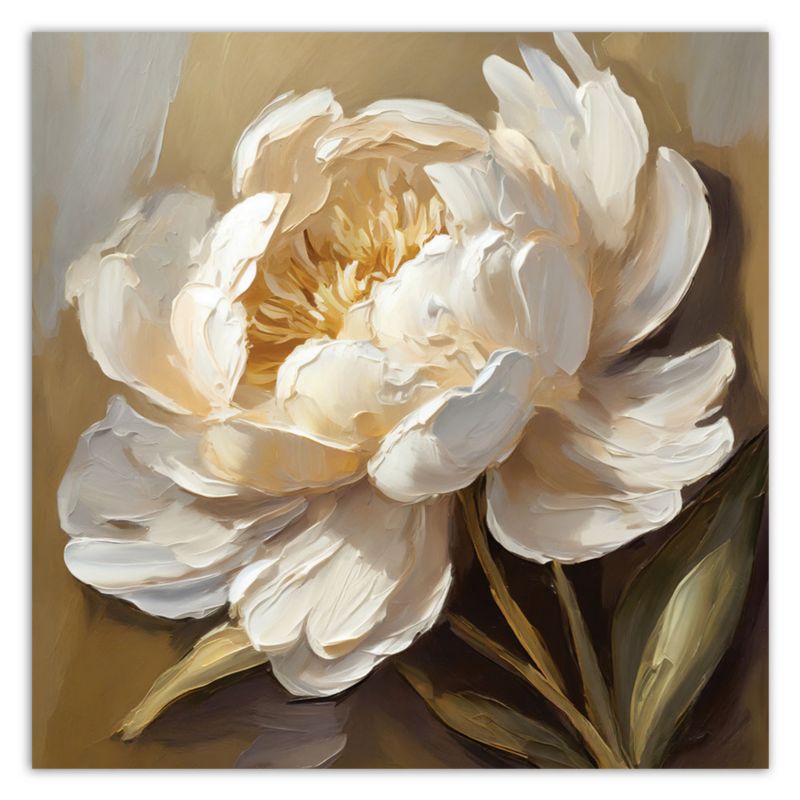 Obraz do salonu sypialni Feeby Peonia Kremowa Kwiaty 60x60 cm 1szt