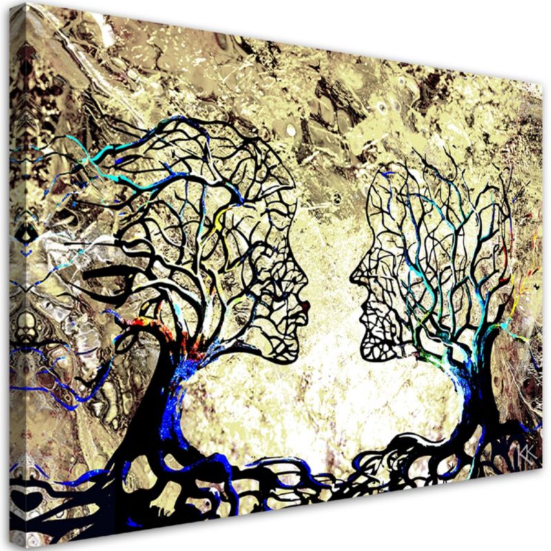 Obraz do salonu sypialni Feeby Pocałunek Drzewa Miłość Abstrakcja w Beżu 100x70cm 1szt