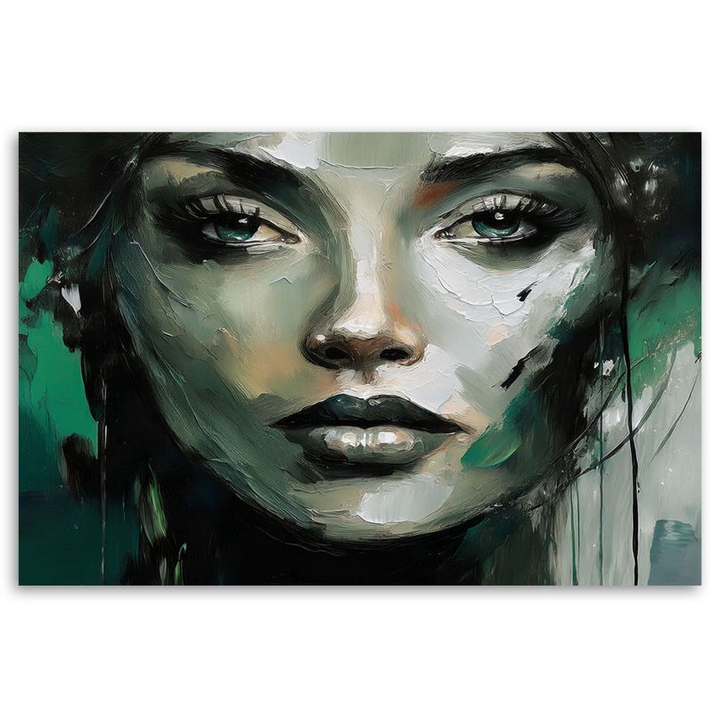 Obraz do salonu sypialni Feeby Portret Kobiety Abstrakcja Zielony 60x40 cm 1szt