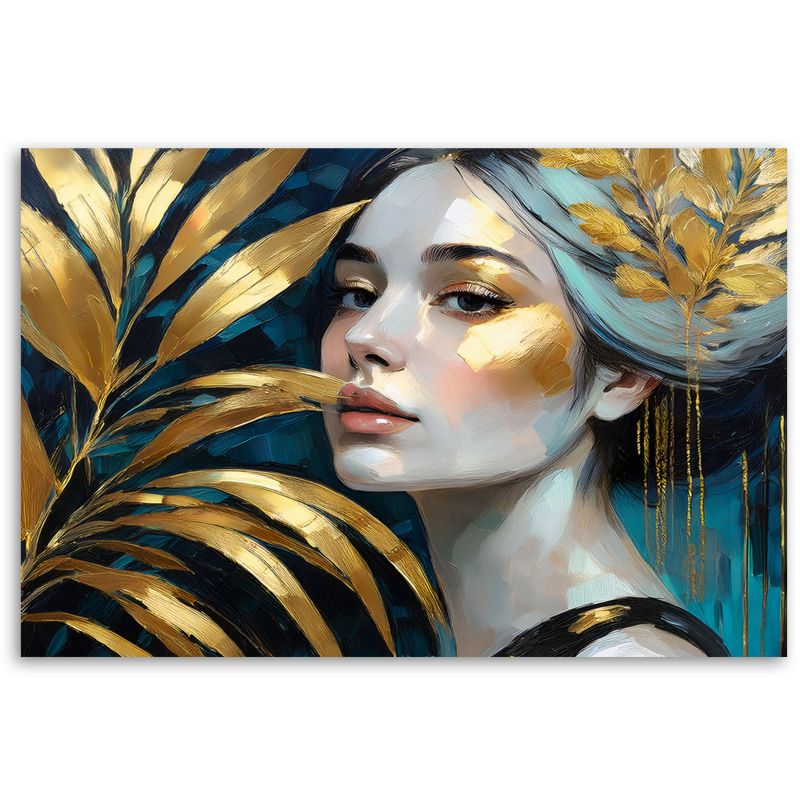 Obraz do salonu sypialni Feeby Portret Kobiety Botanika Glamour 60x40 cm 1szt